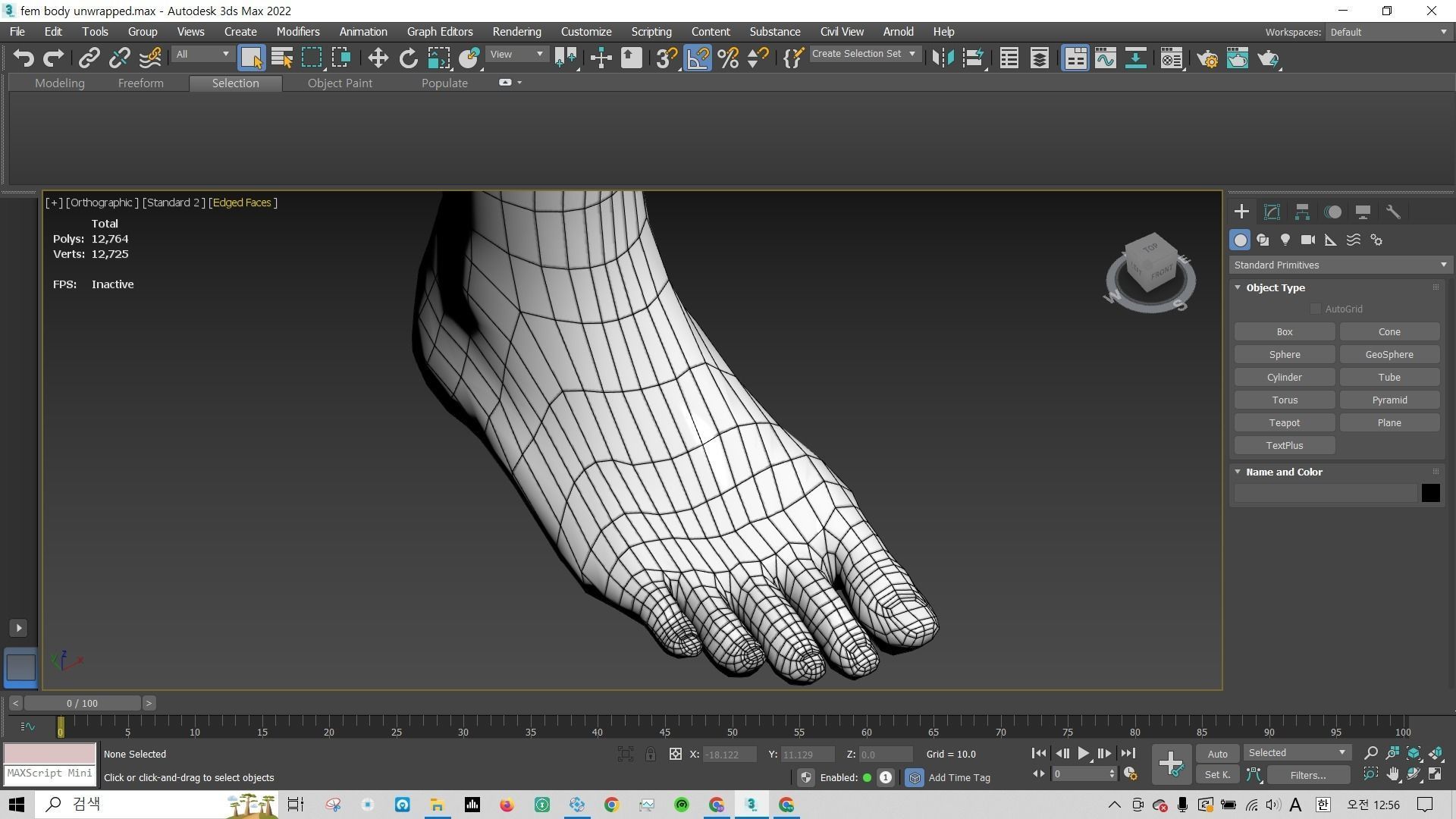 female body basemesh unwrapped 3D model_5