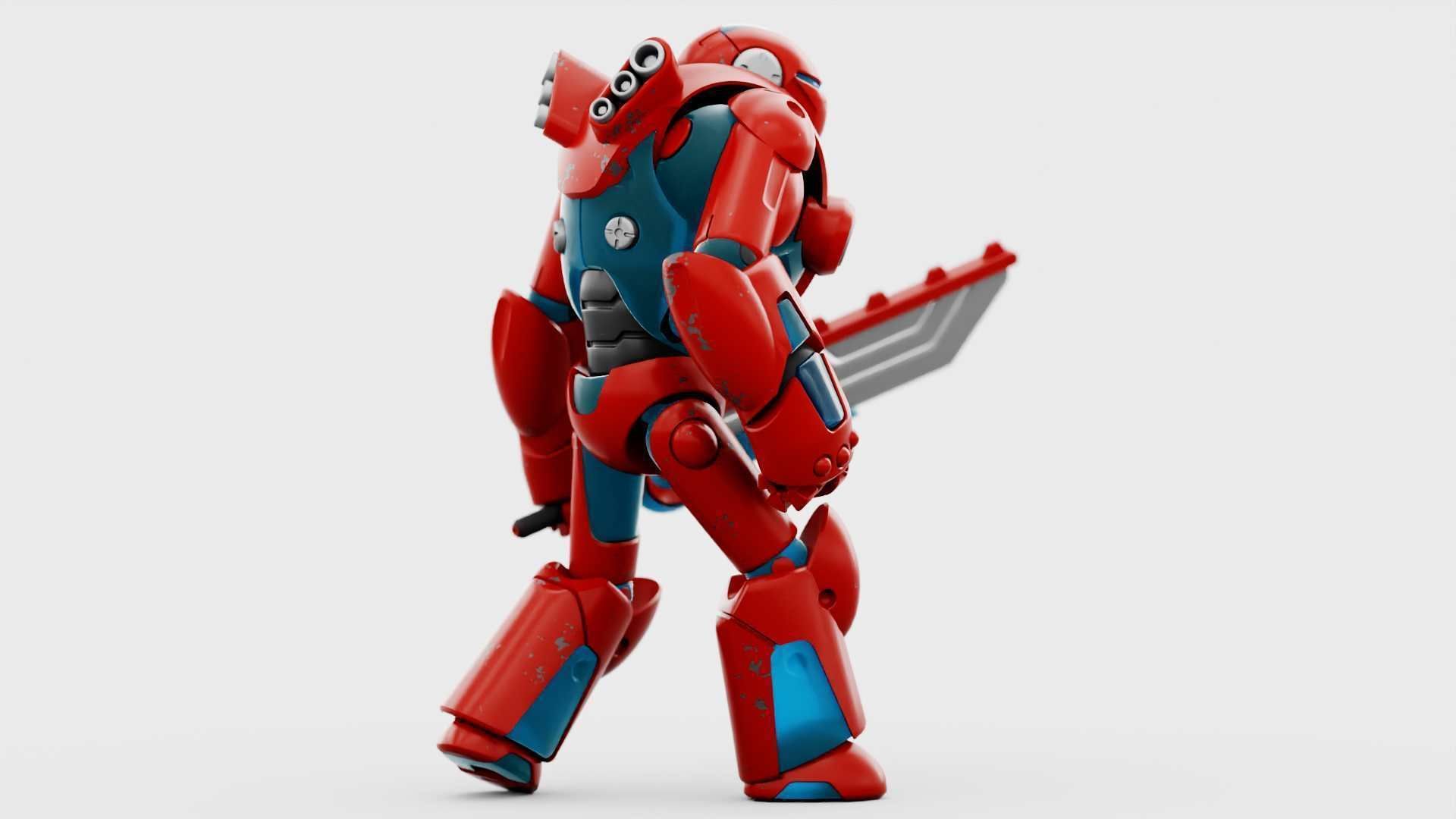 BATTLE DROID X-5000 RIGGED 3D model_24