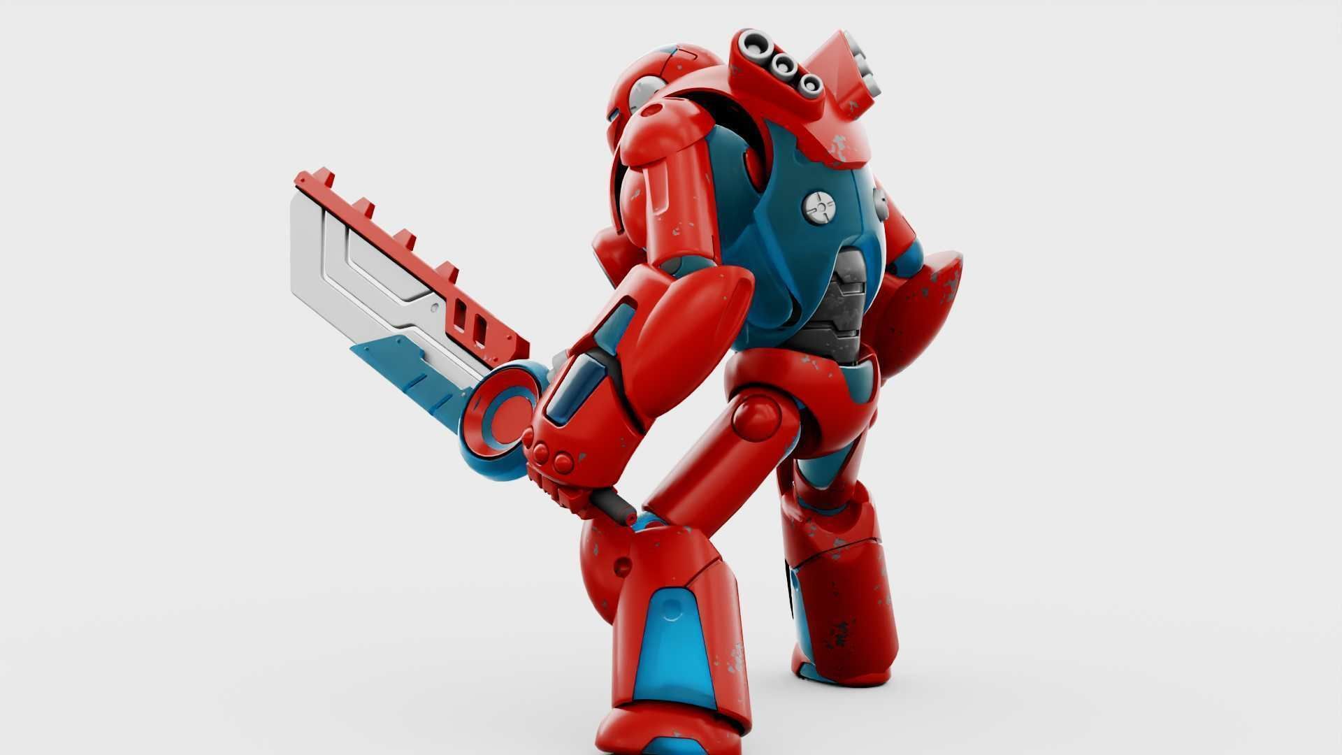 BATTLE DROID X-5000 RIGGED 3D model_3