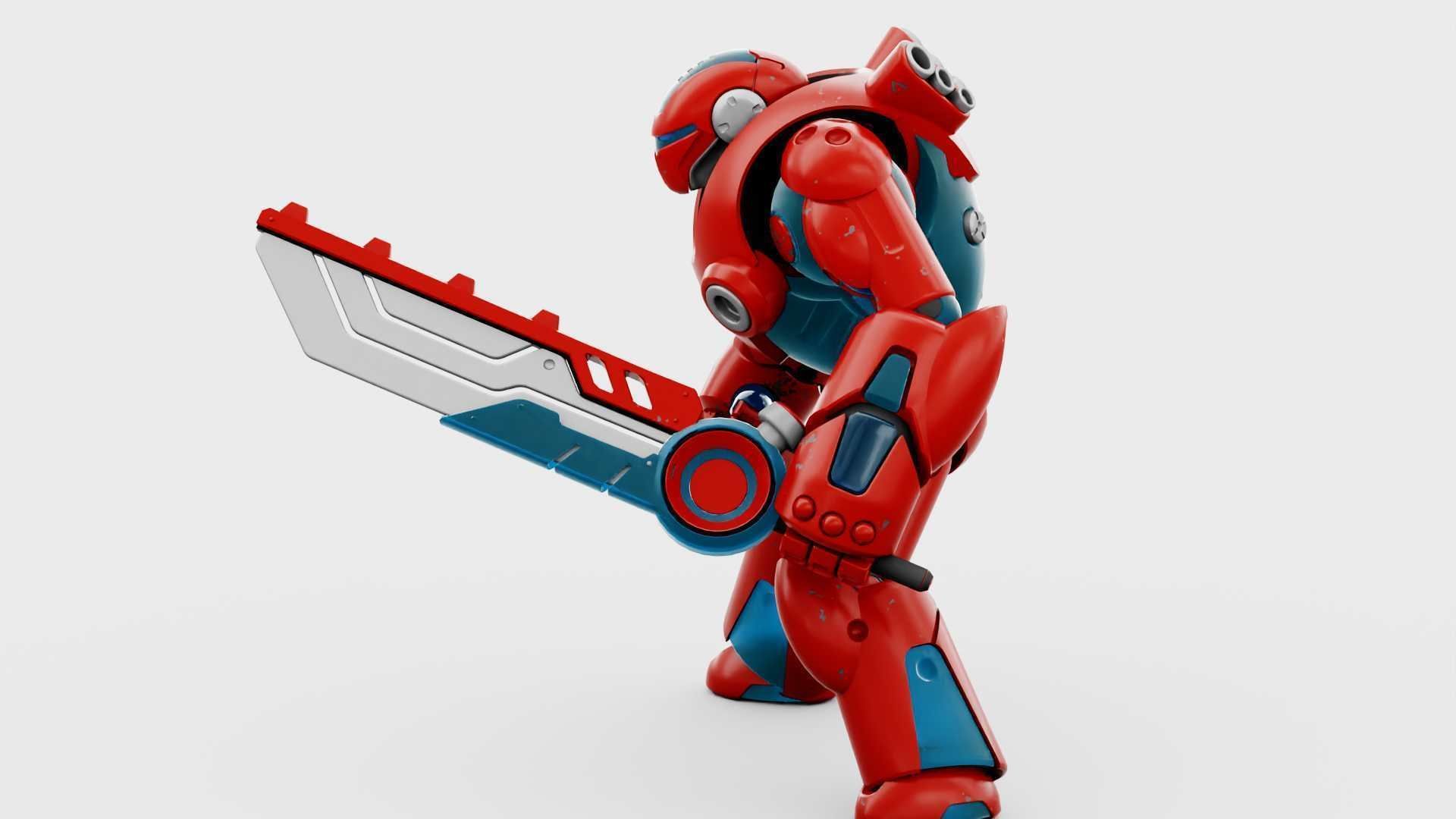 BATTLE DROID X-5000 RIGGED 3D model_2