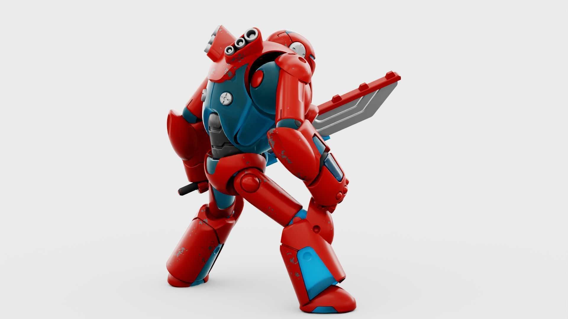 BATTLE DROID X-5000 RIGGED 3D model_6