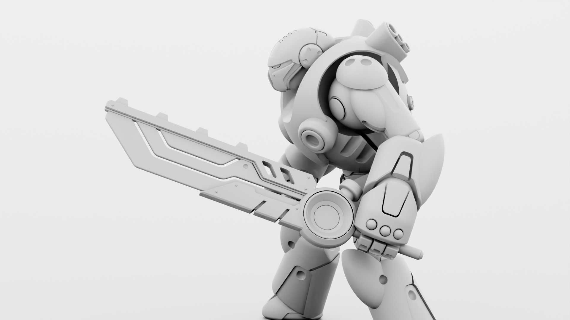 BATTLE DROID X-5000 RIGGED 3D model_31