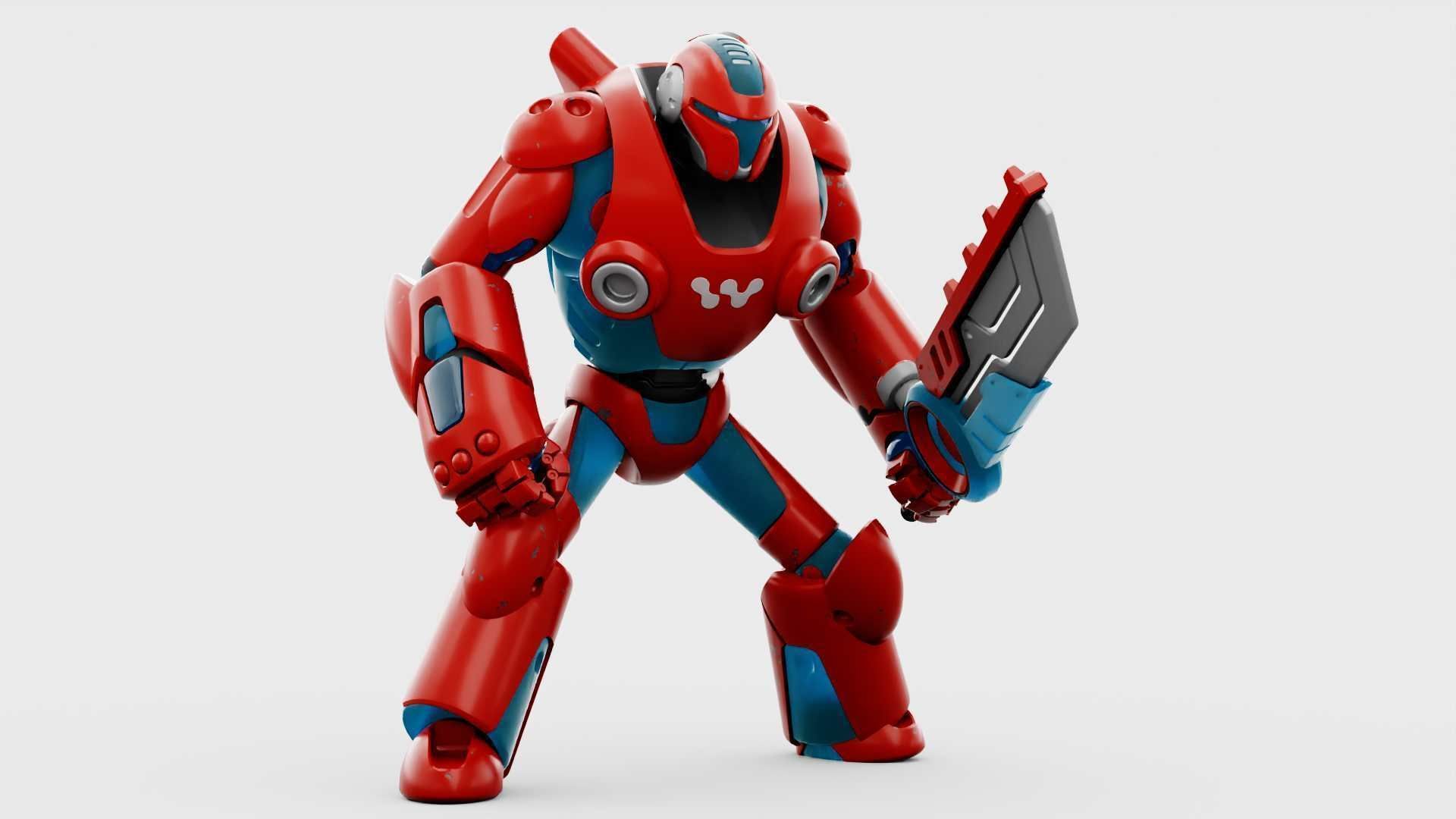 BATTLE DROID X-5000 RIGGED 3D model_9