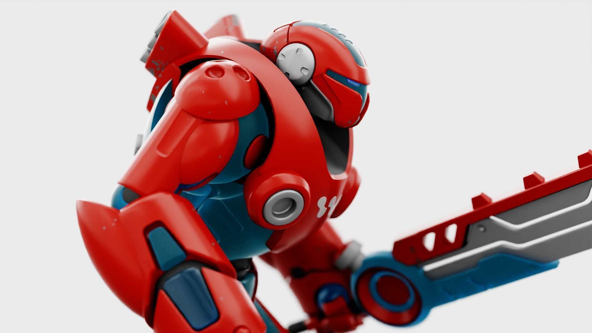 BATTLE DROID X-5000 RIGGED 3D model_15