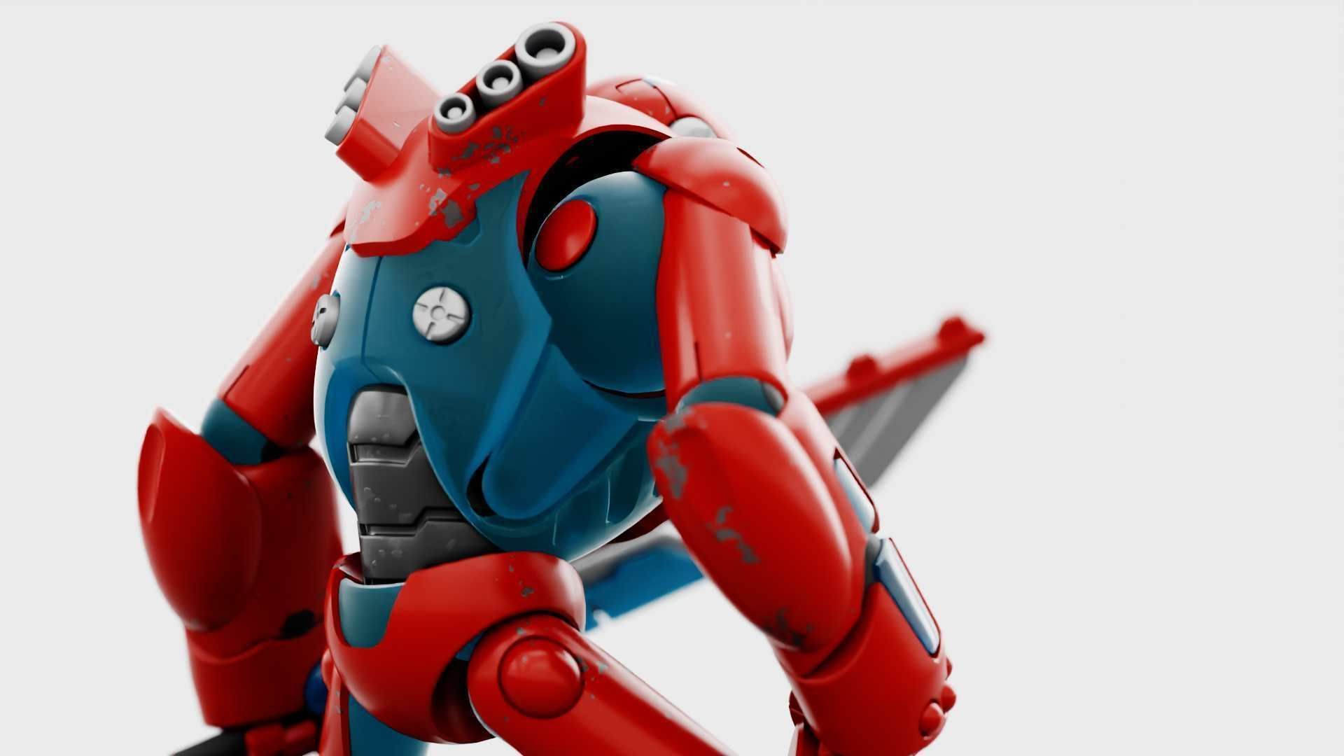 BATTLE DROID X-5000 RIGGED 3D model_16