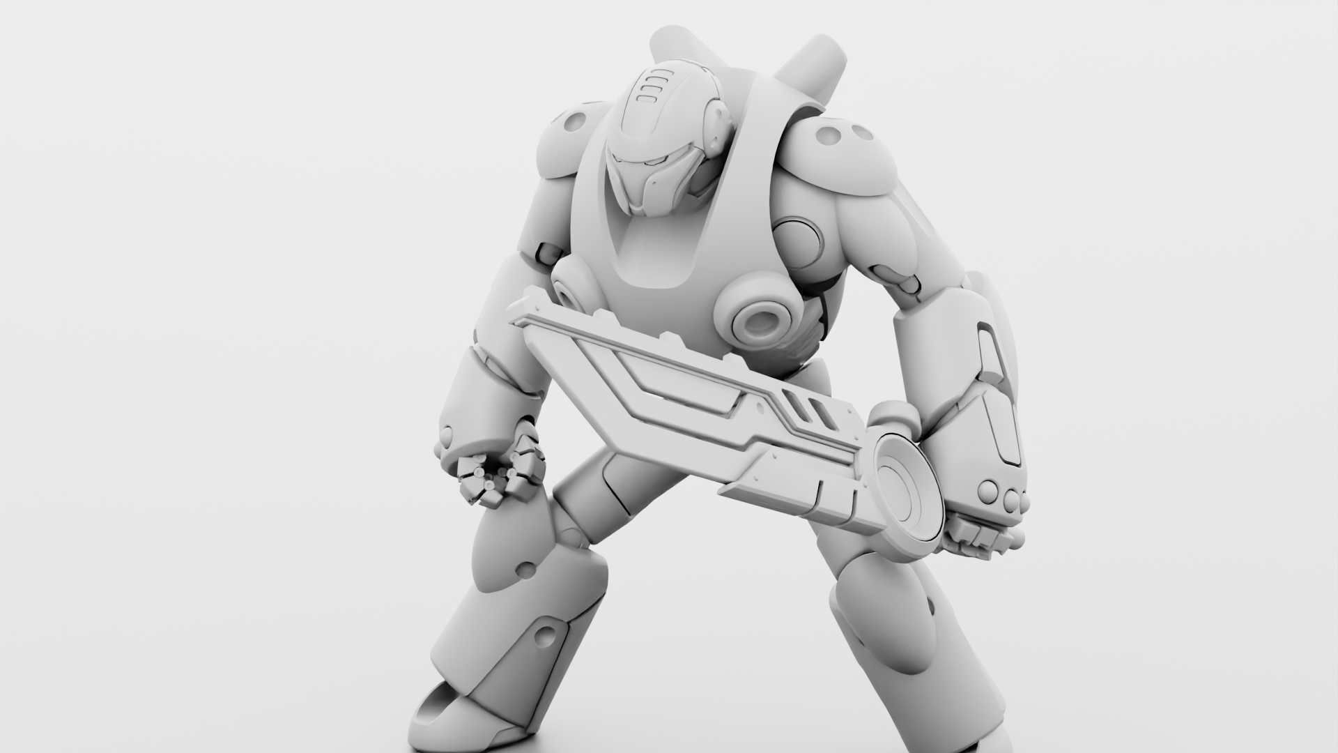 BATTLE DROID X-5000 RIGGED 3D model_30