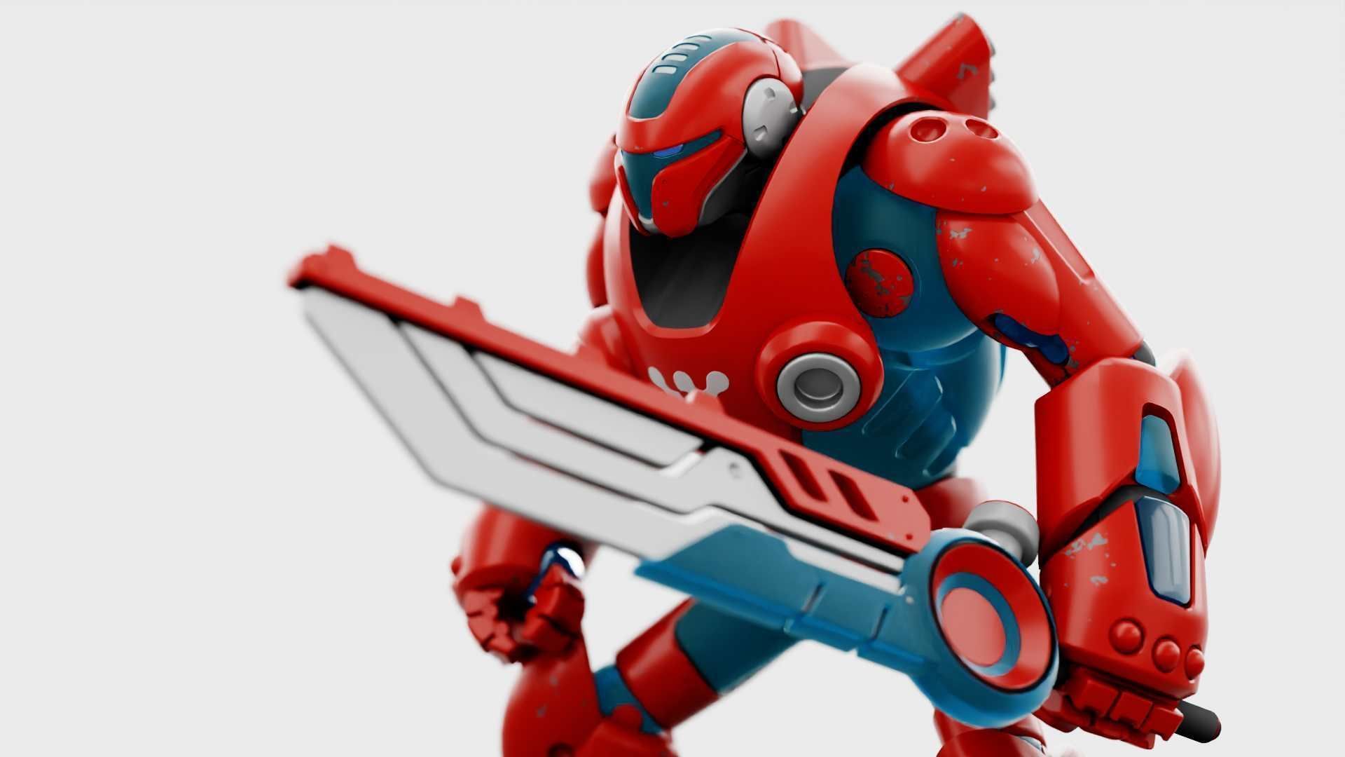 BATTLE DROID X-5000 RIGGED 3D model_12