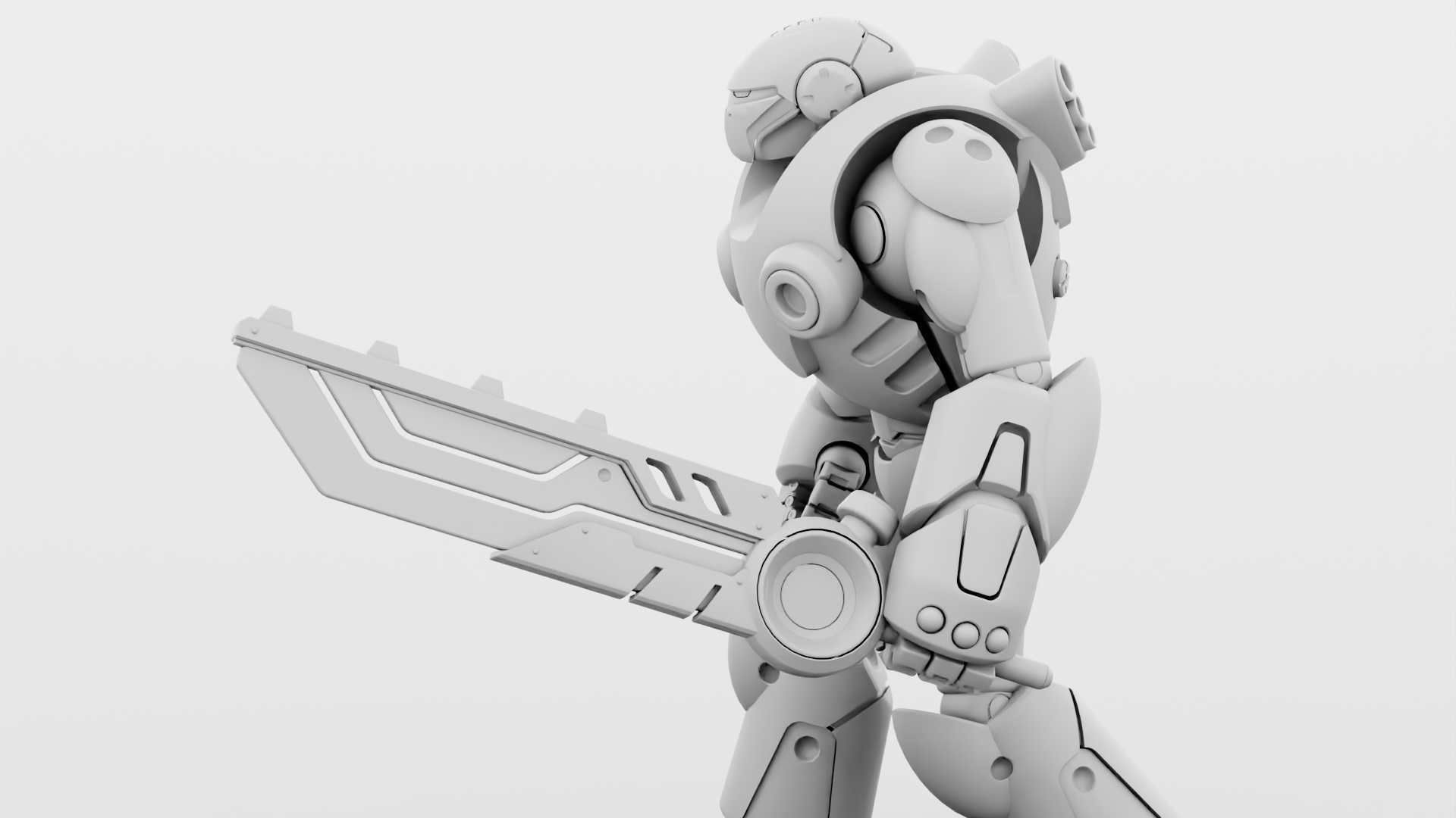 BATTLE DROID X-5000 RIGGED 3D model_34