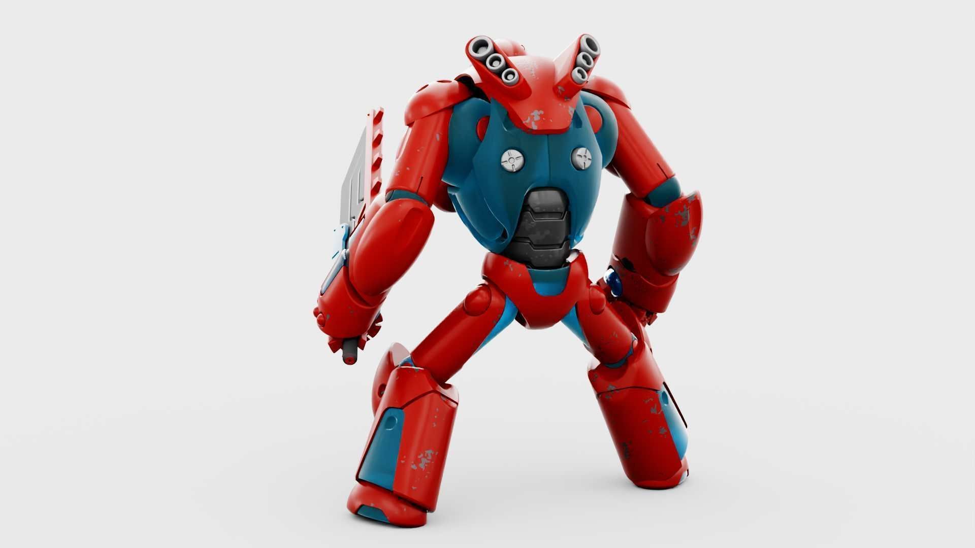 BATTLE DROID X-5000 RIGGED 3D model_4