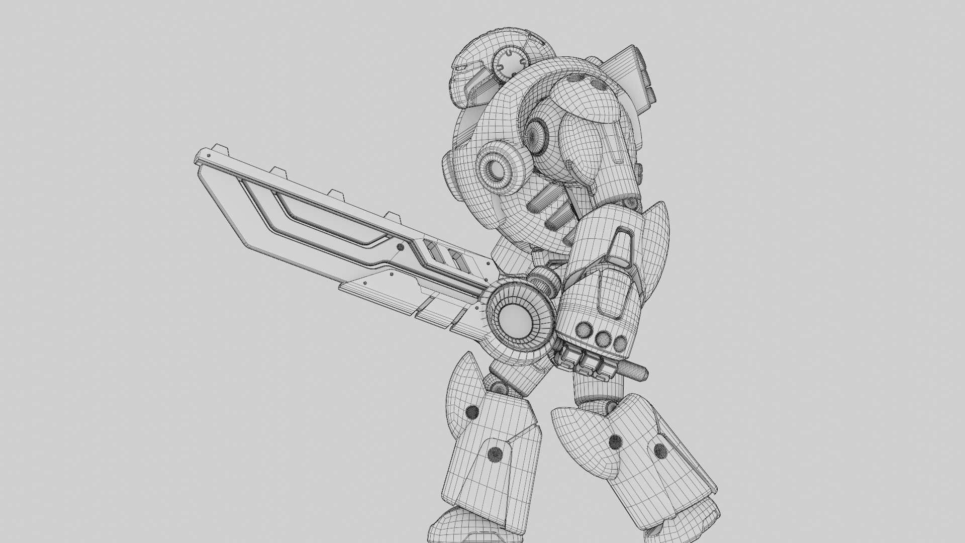 BATTLE DROID X-5000 RIGGED 3D model_36