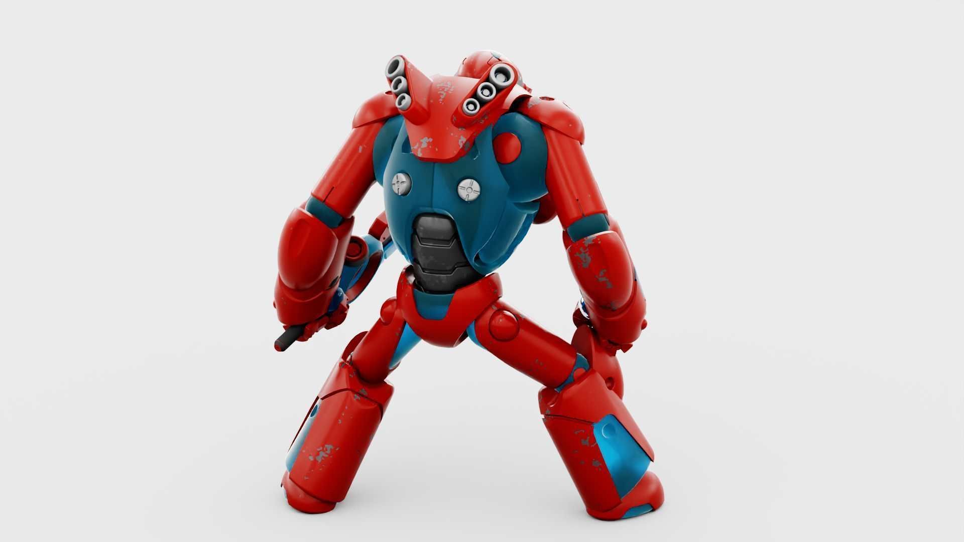 BATTLE DROID X-5000 RIGGED 3D model_5
