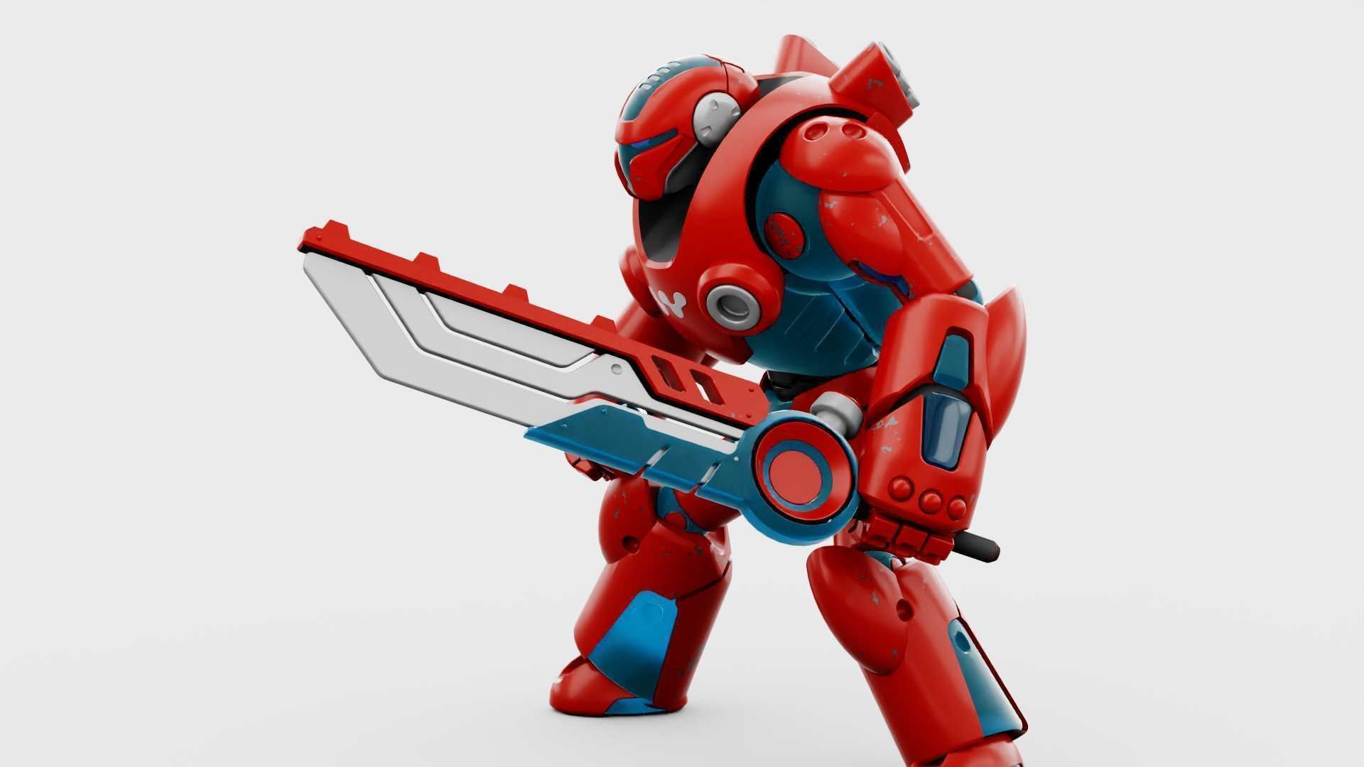 BATTLE DROID X-5000 RIGGED 3D model_1