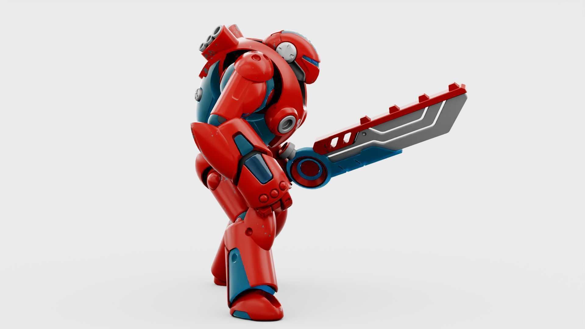 BATTLE DROID X-5000 RIGGED 3D model_7