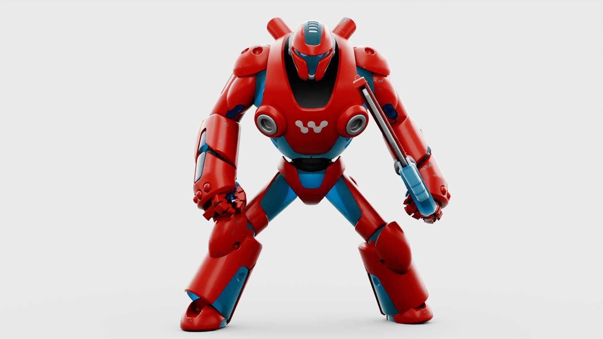 BATTLE DROID X-5000 RIGGED 3D model_10