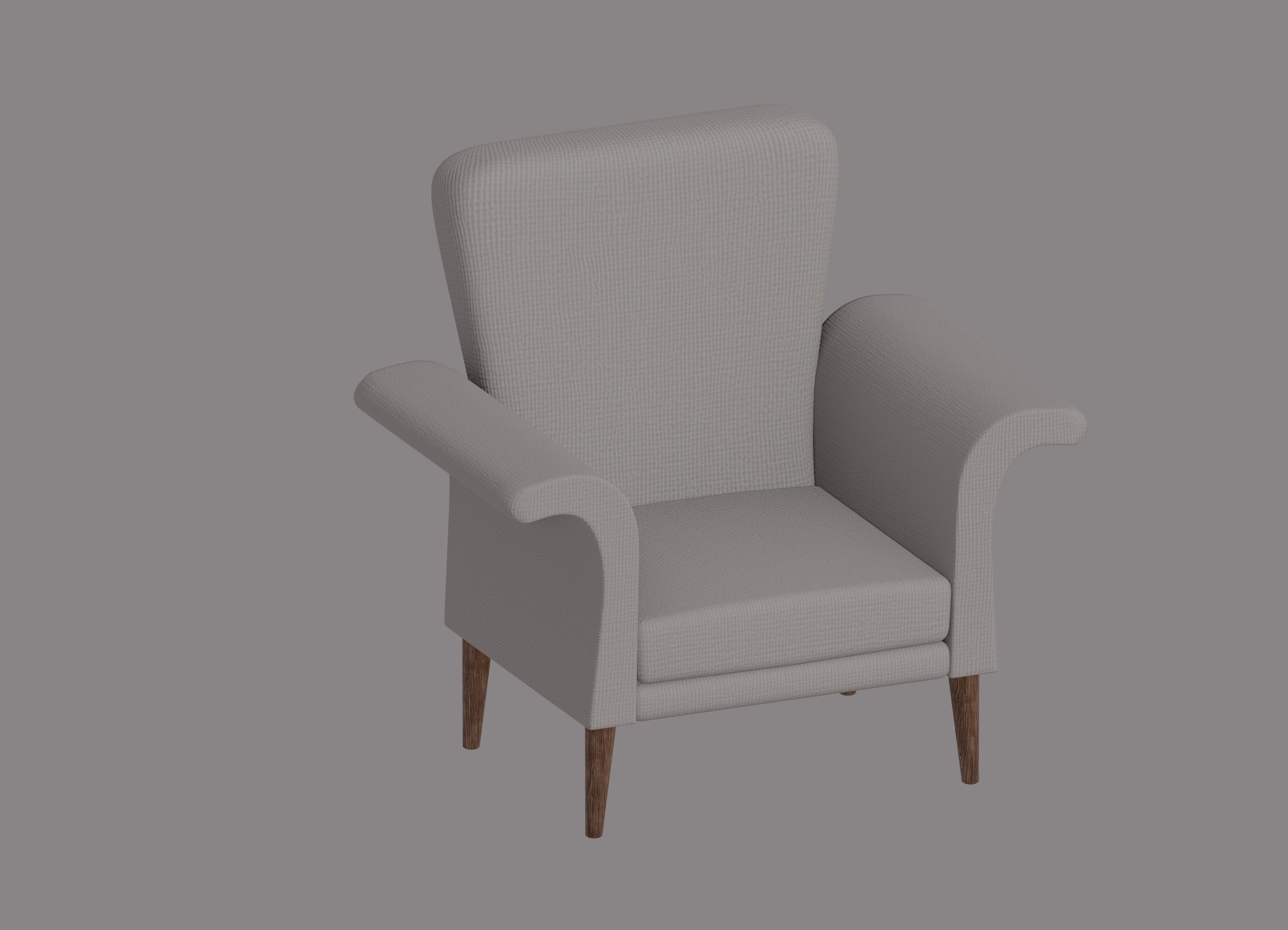Armchair 3D model_2