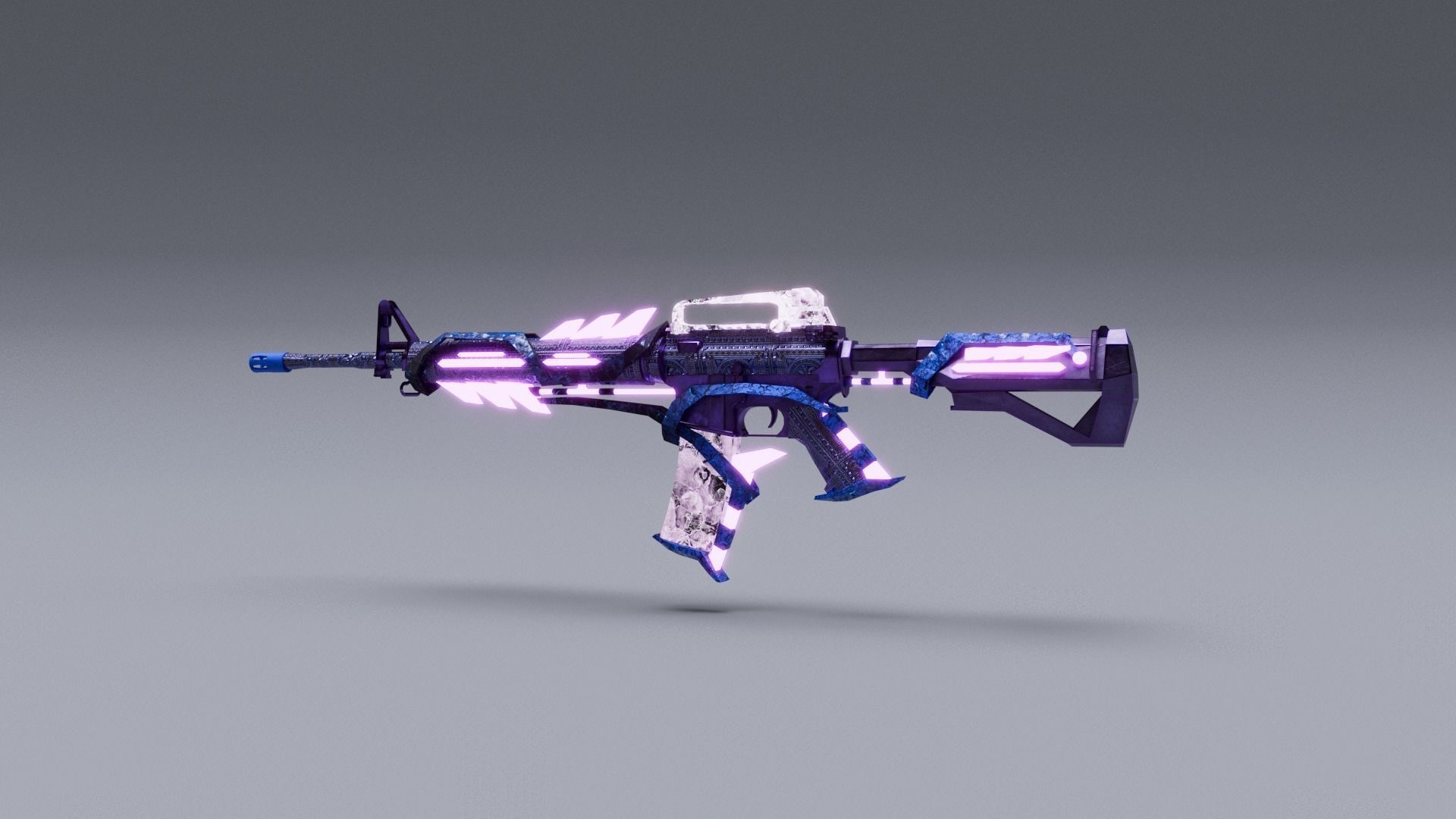 Weapon M16A4 Low-poly 3D model_2