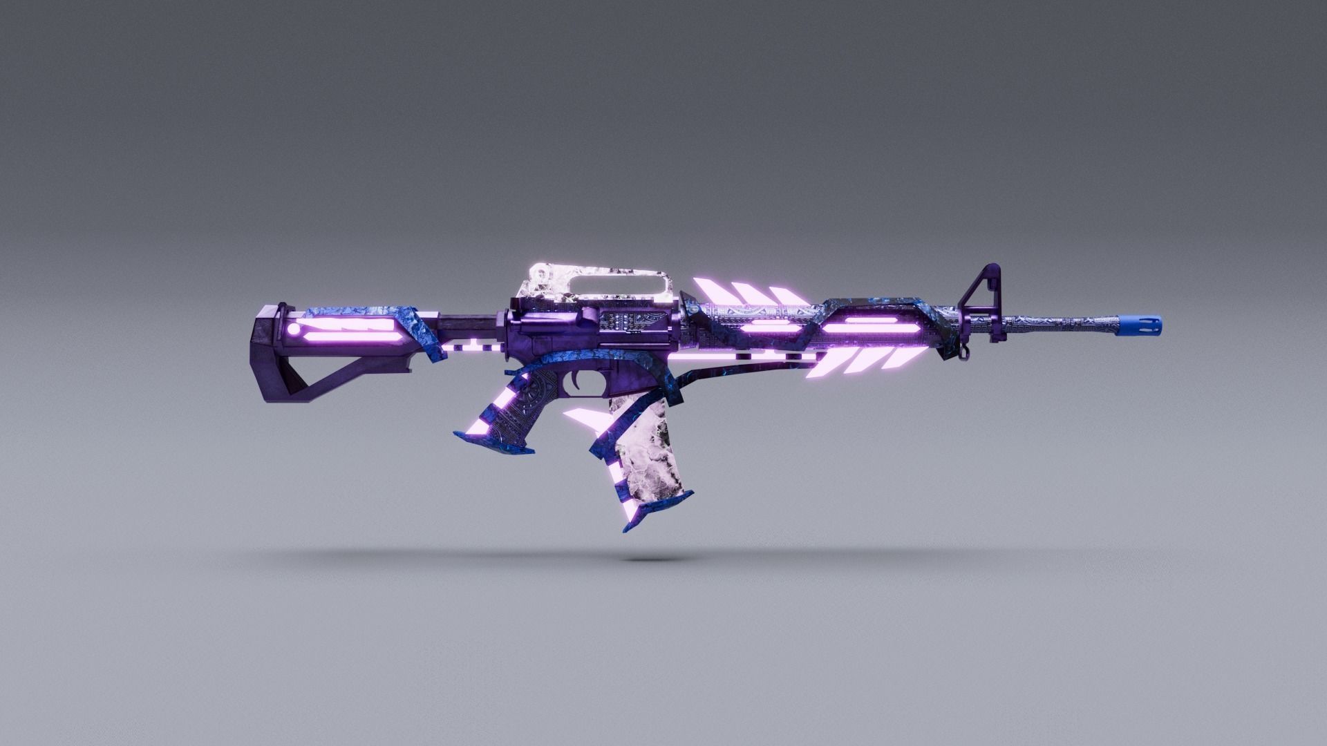 Weapon M16A4 Low-poly 3D model_13