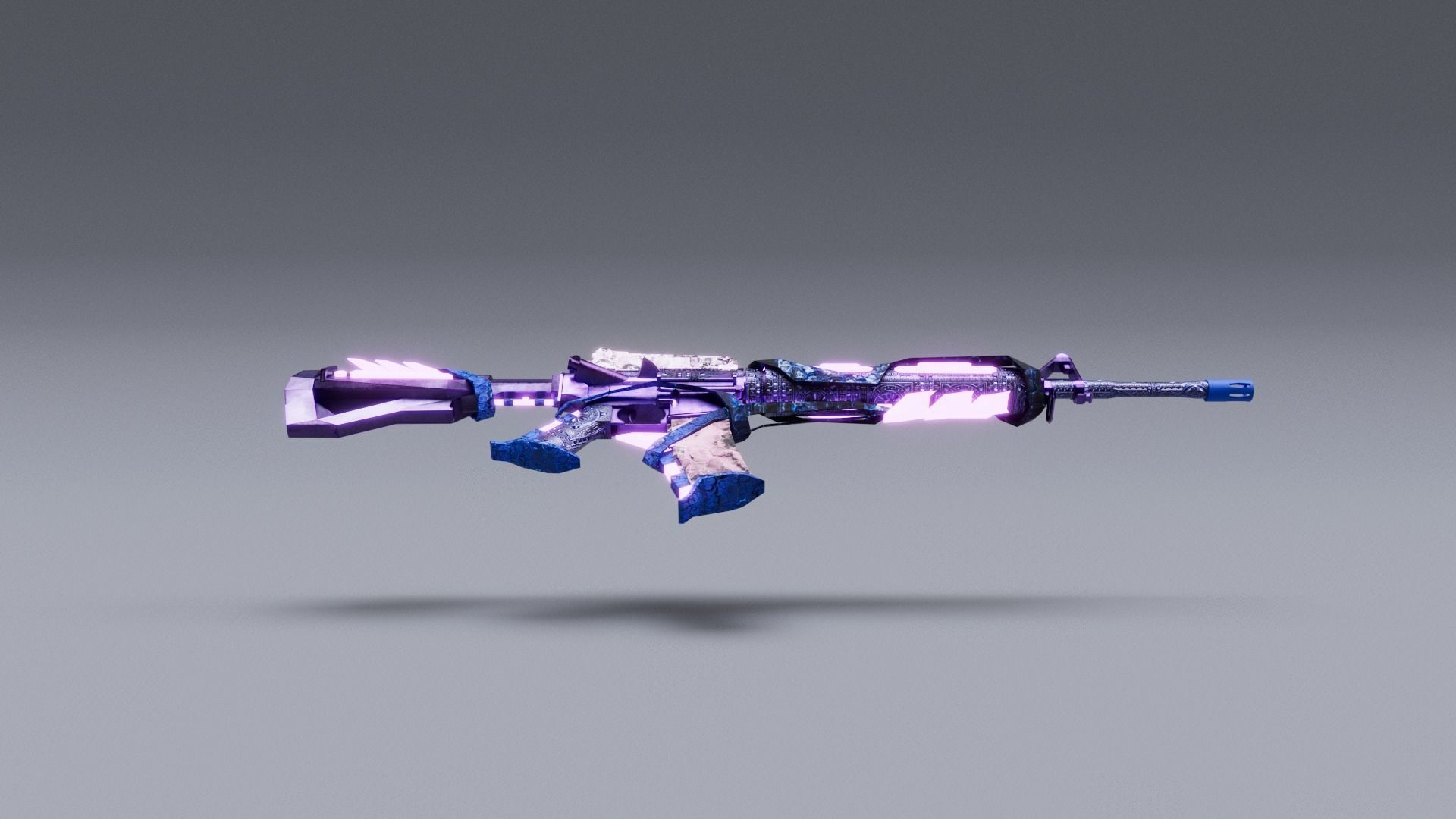 Weapon M16A4 Low-poly 3D model_9