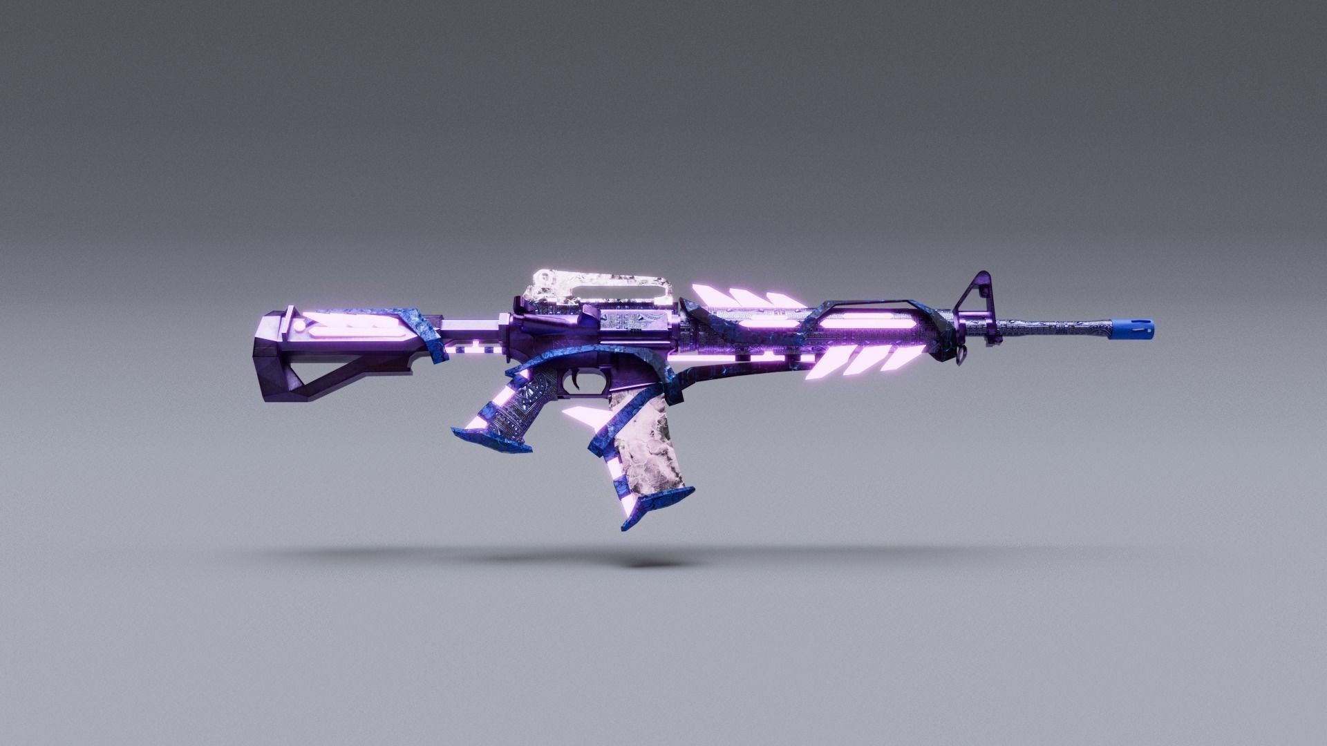 Weapon M16A4 Low-poly 3D model_5