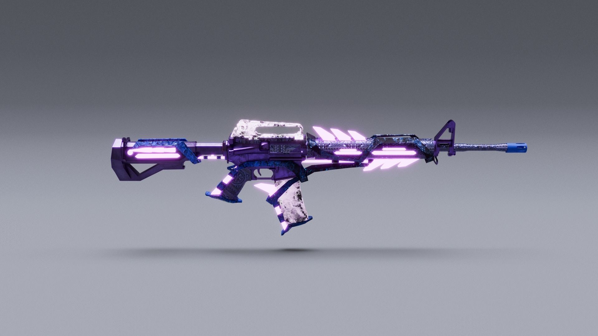 Weapon M16A4 Low-poly 3D model_12