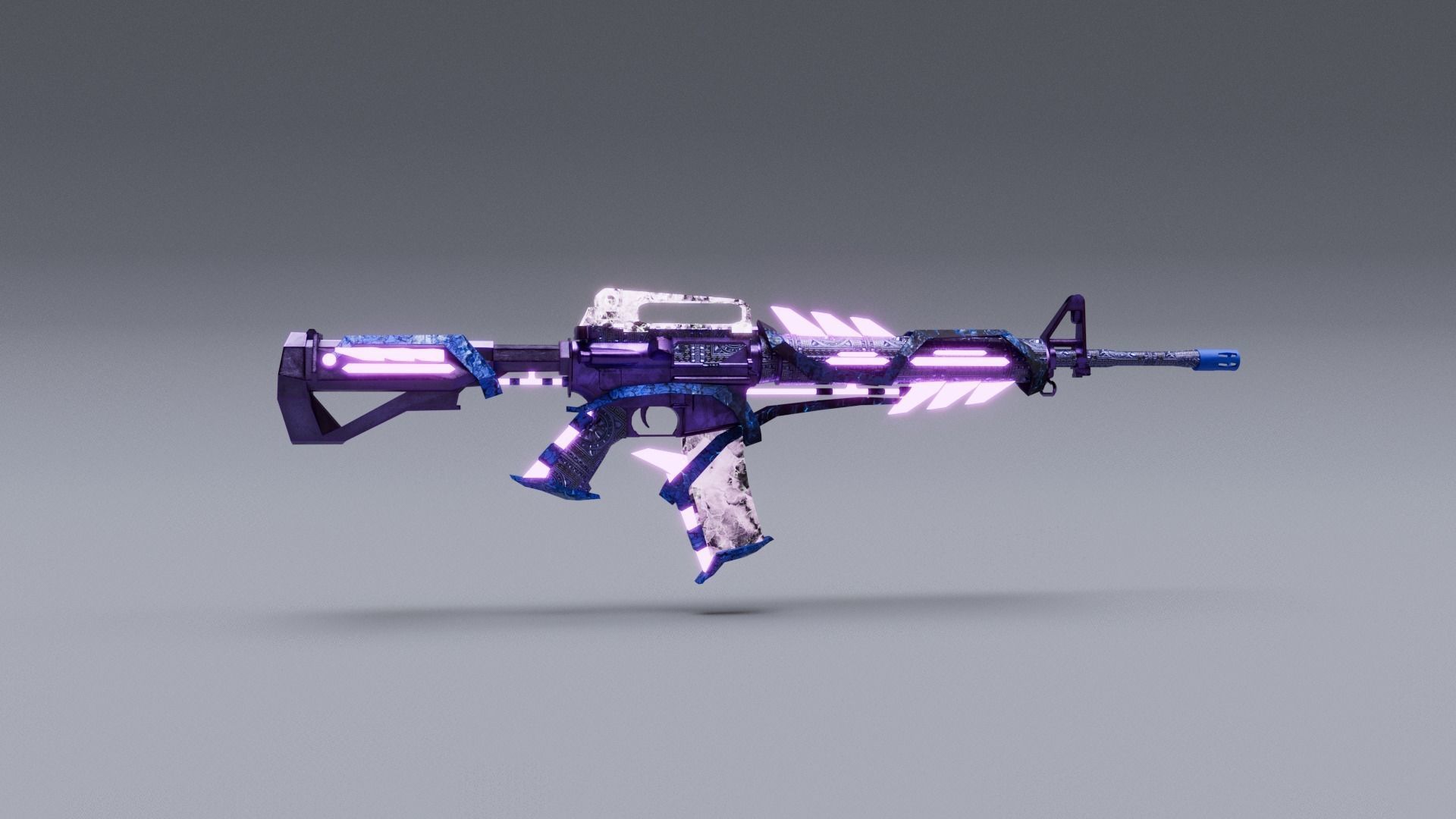 Weapon M16A4 Low-poly 3D model_8