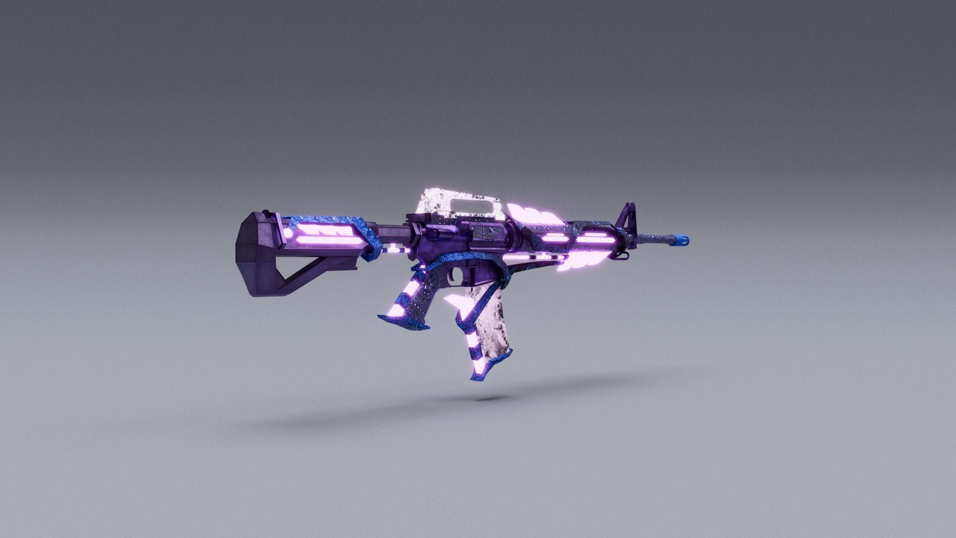 Weapon M16A4 Low-poly 3D model_4