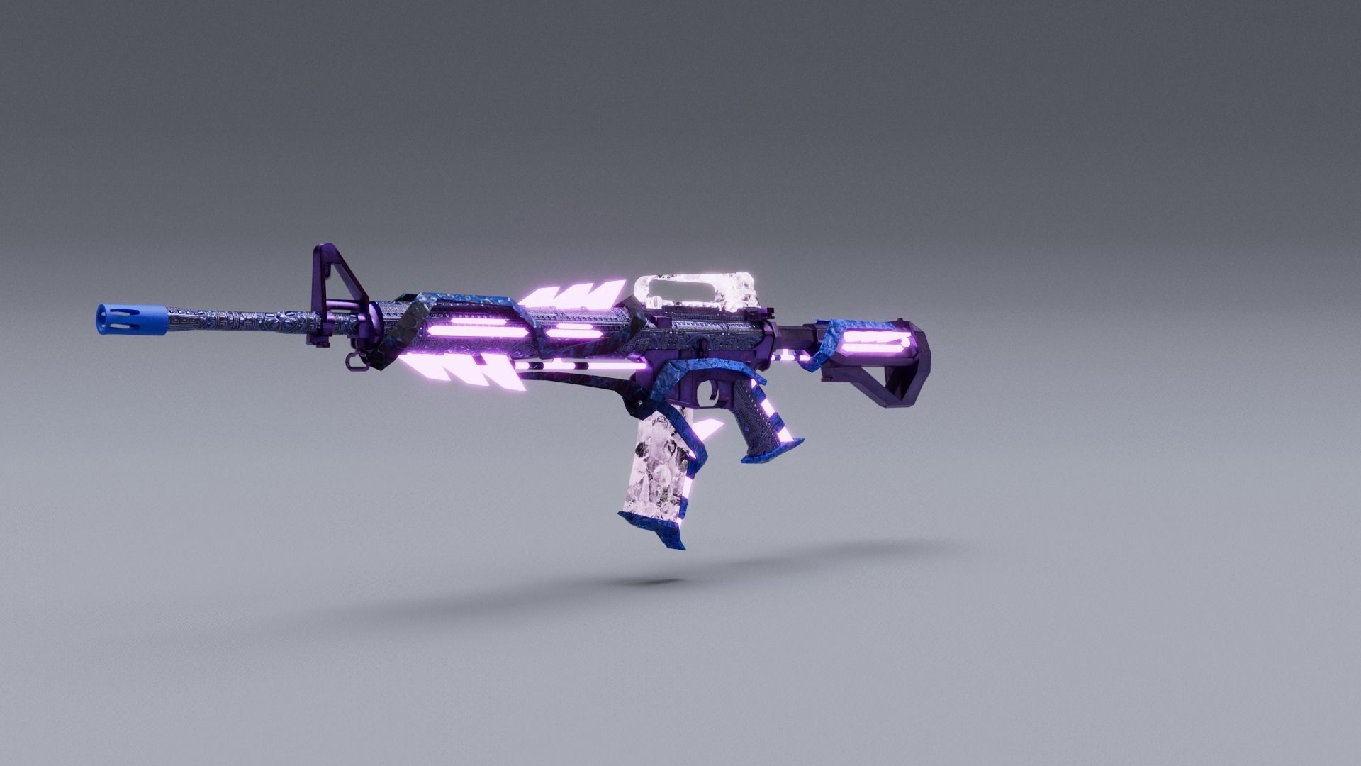 Weapon M16A4 Low-poly 3D model_7