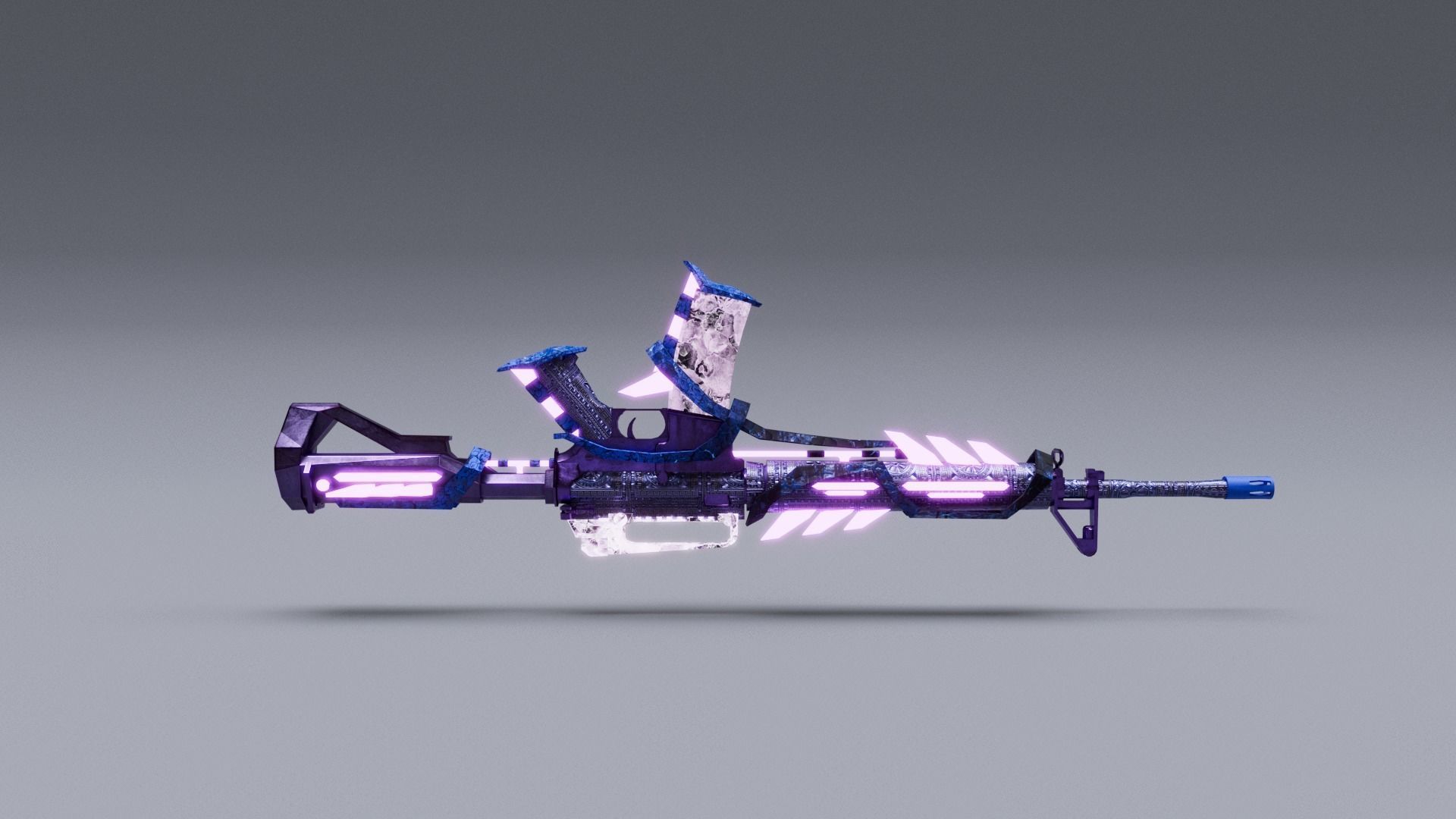 Weapon M16A4 Low-poly 3D model_10