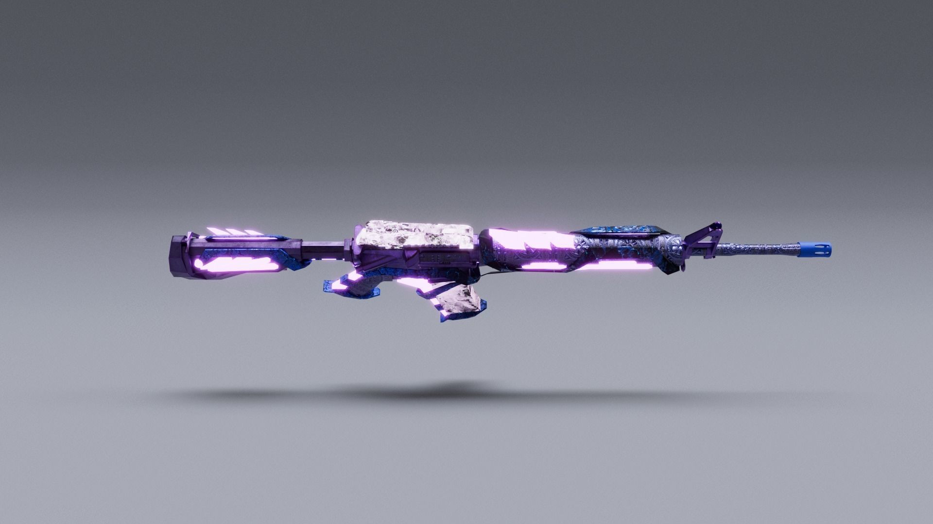 Weapon M16A4 Low-poly 3D model_14