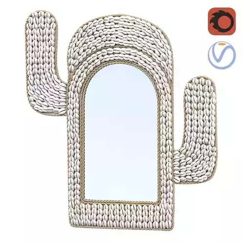 The Cactus Sea Shell Mirror White Bazar Bizar 3D model