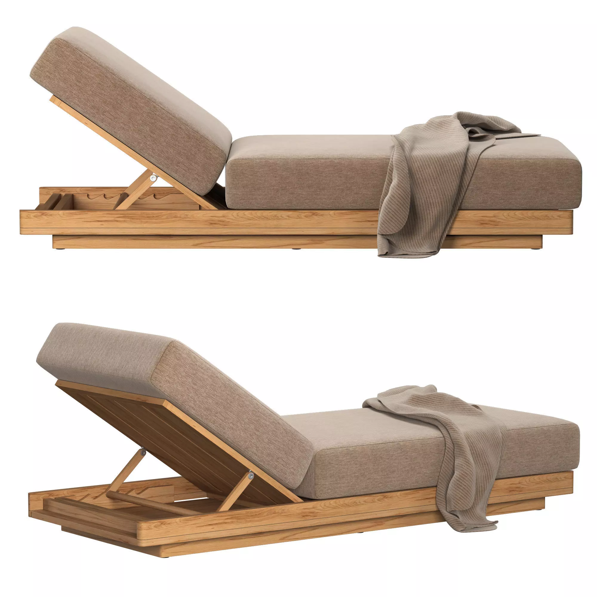 SANTOS TEAK CHAISE 3D model_0