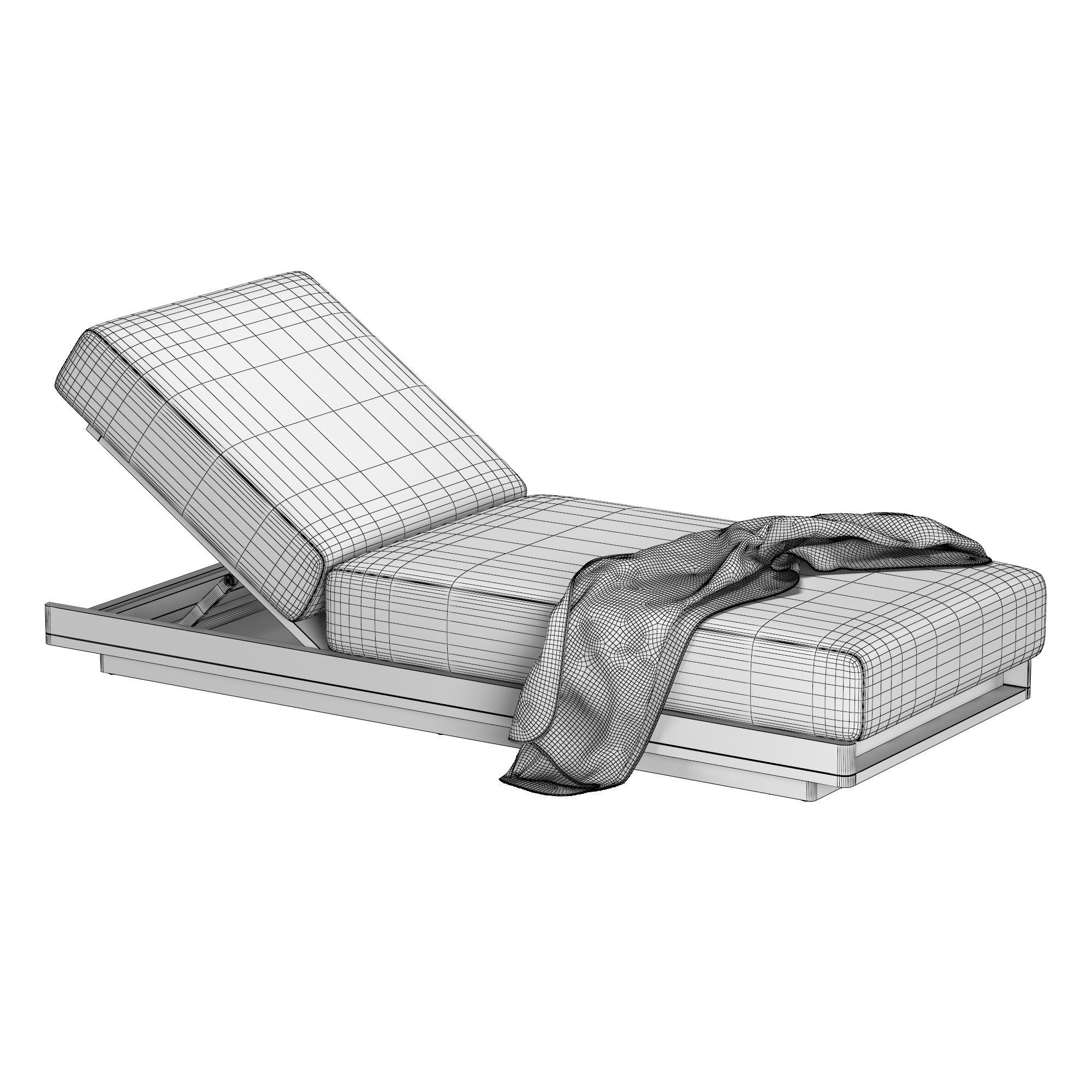 SANTOS TEAK CHAISE 3D model_4