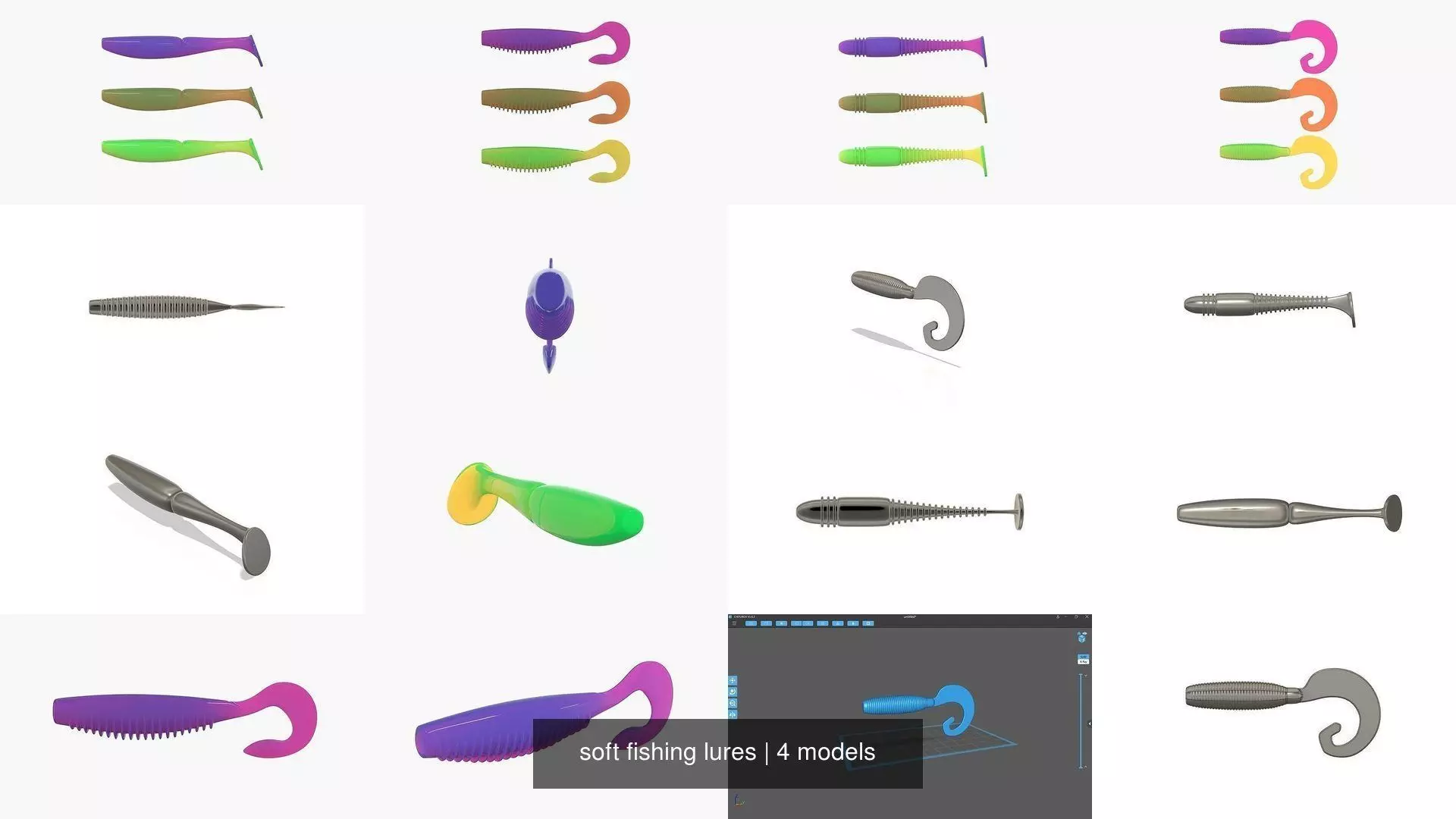 soft fishing lures 3D Model Collection_1