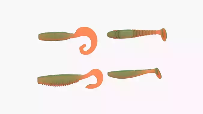soft fishing lures 3D Model Collection