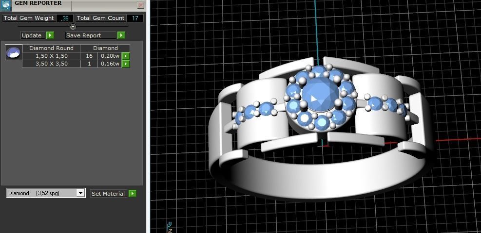 Engagement halo rings Model 3368 3D print model_10