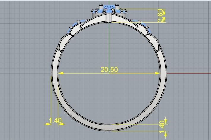 Engagement halo rings Model 3368 3D print model_6