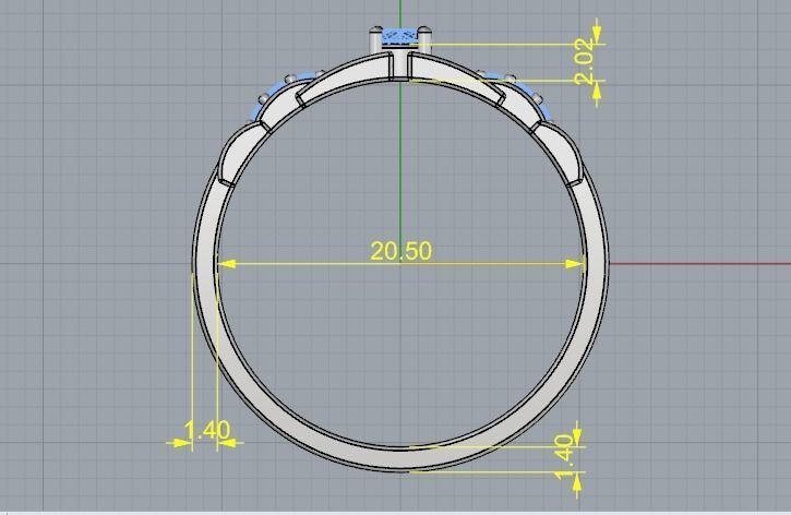Engagement halo rings Model 3364 3D print model_6