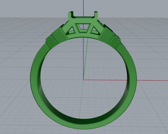 Ring Baguette Model 3363 3D print model_3