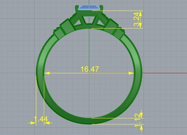 Ring Baguette Model 3363 3D print model_6