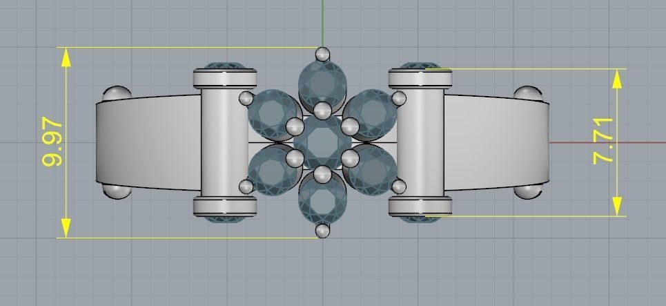 Engagement halo rings Model 3359 3D print model_7