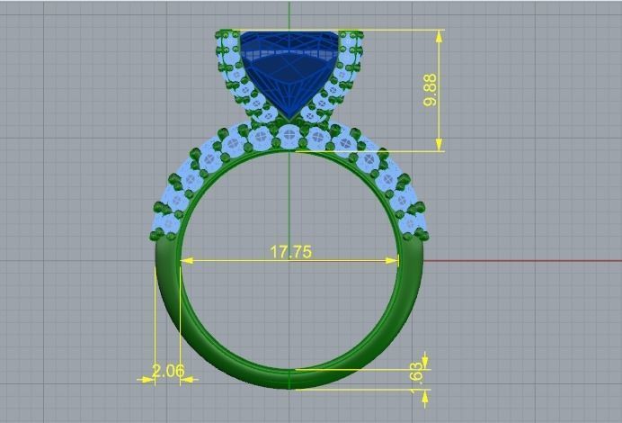 Engagement halo rings Model 3394 3D print model_6