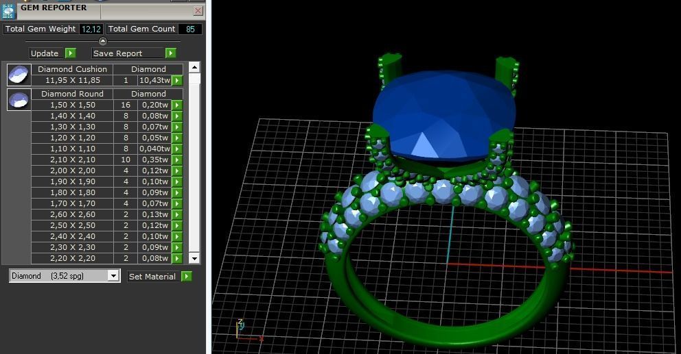 Engagement halo rings Model 3394 3D print model_9