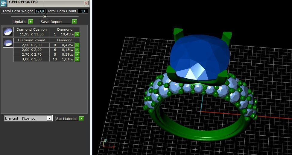 Engagement halo rings Model 3393 3D print model_10
