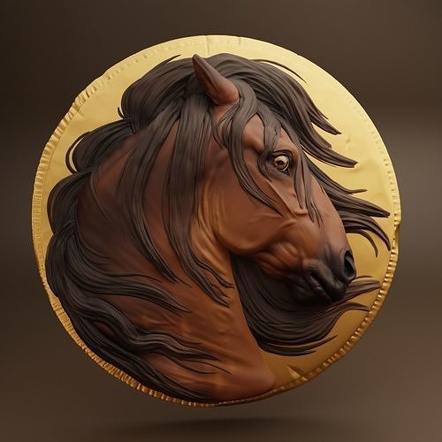 Drachma - Horse  Medallion 3D print model