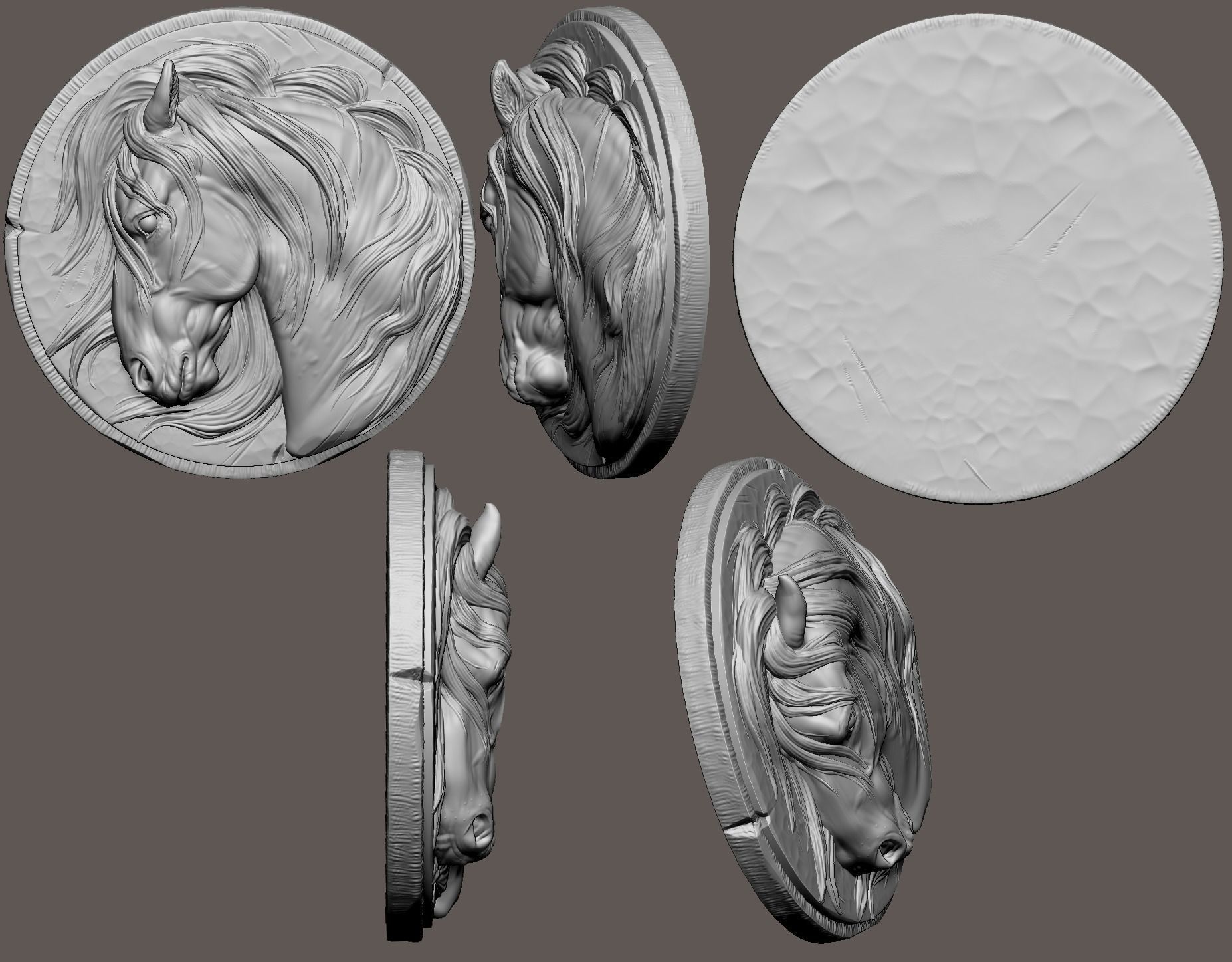 Drachma - Horse  Medallion 3D print model_2
