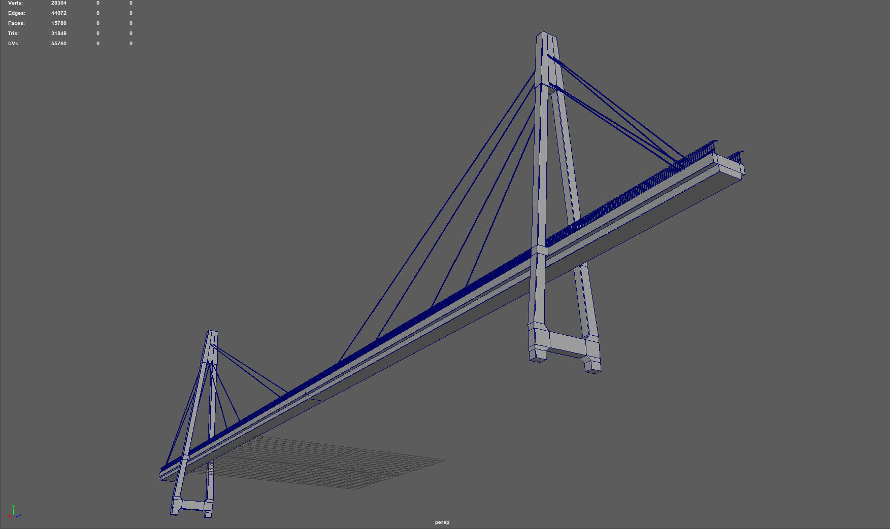 Footbridge Low-poly 3D model_18