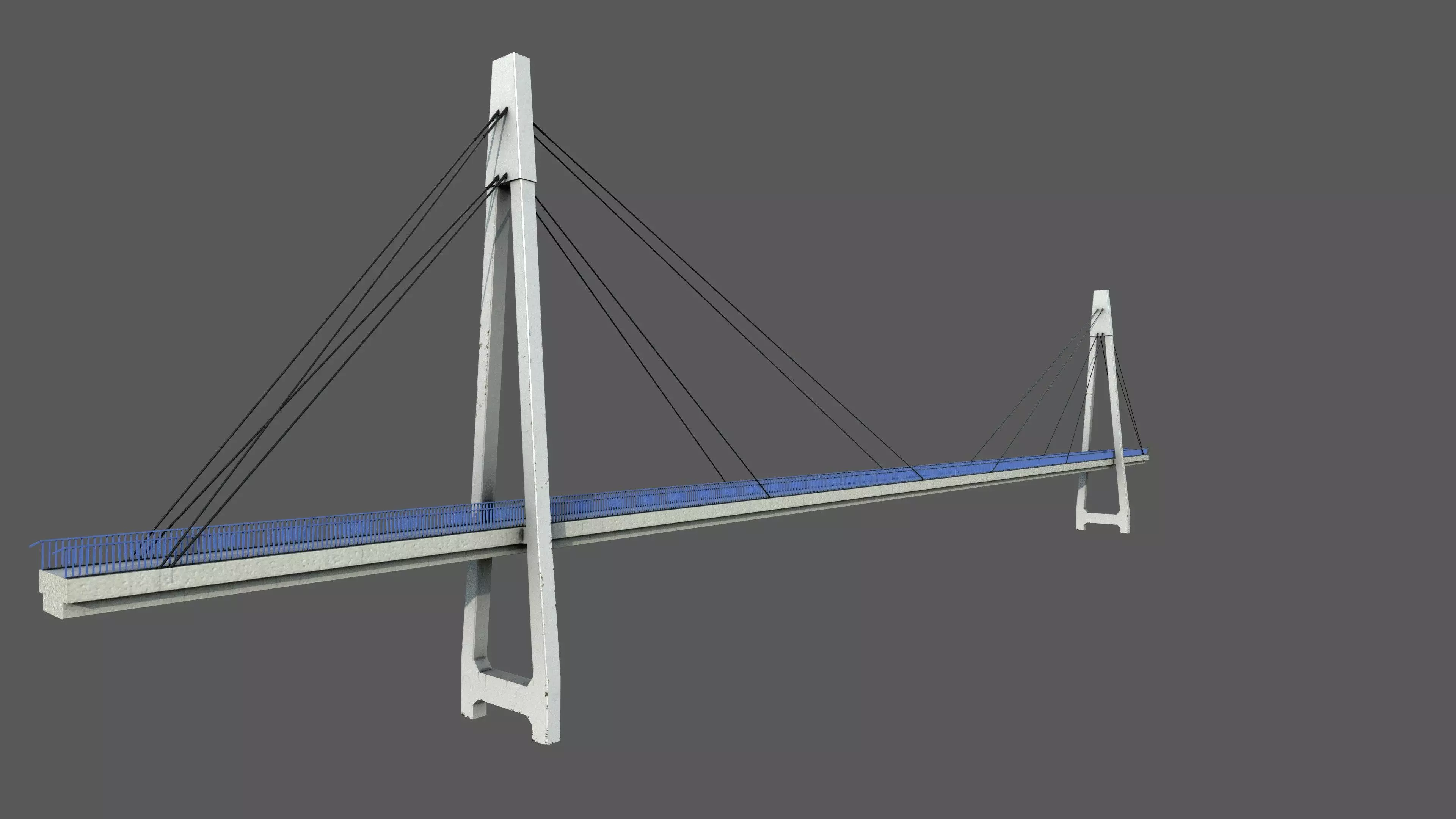 Footbridge Low-poly 3D model_0