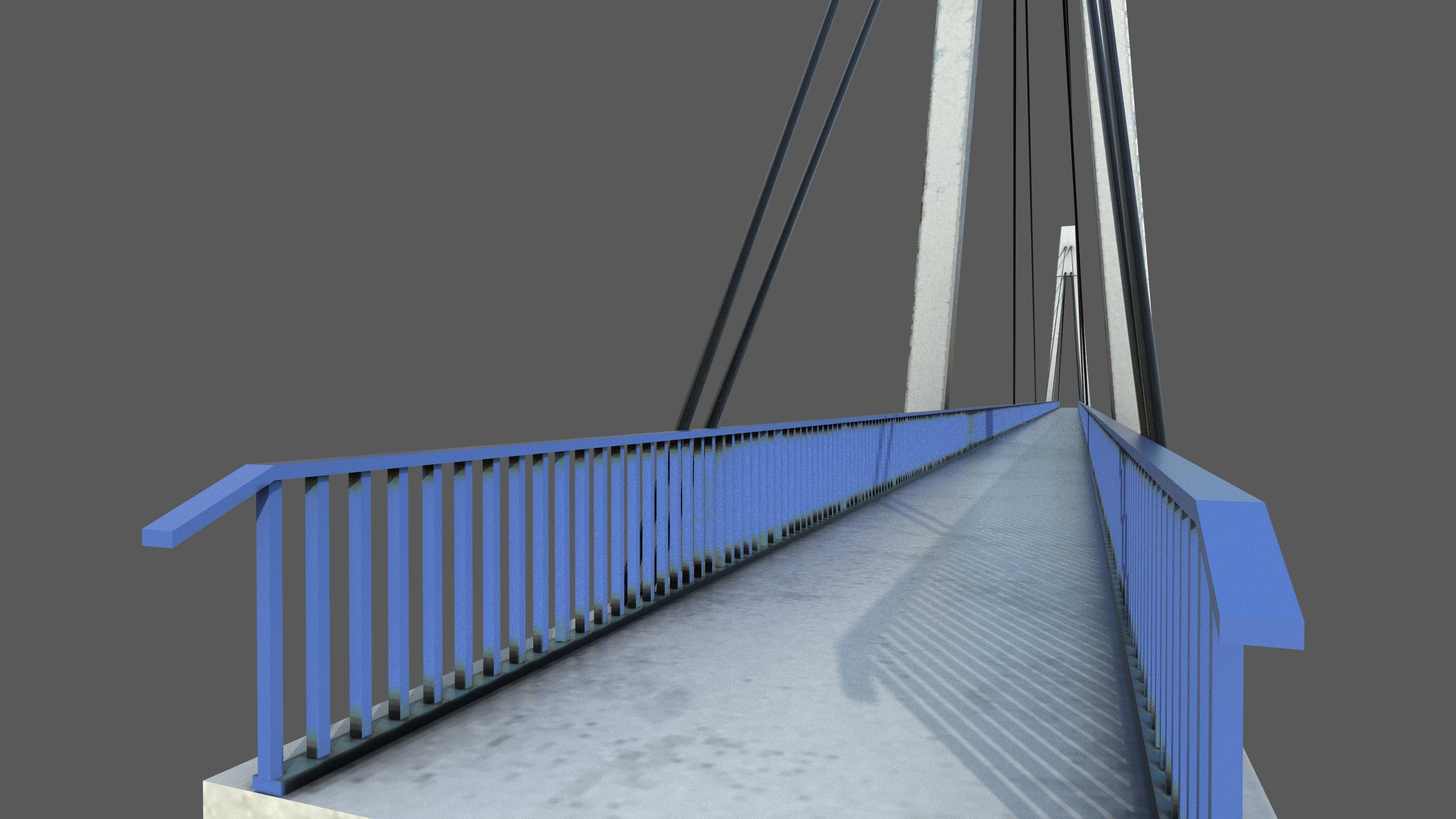 Footbridge Low-poly 3D model_2