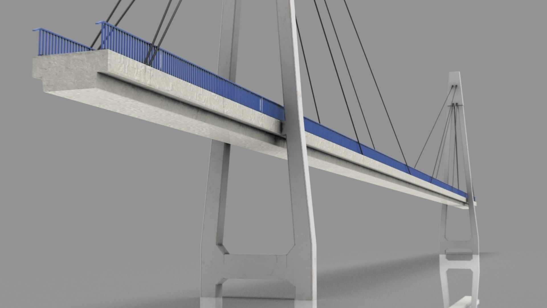 Footbridge Low-poly 3D model_4