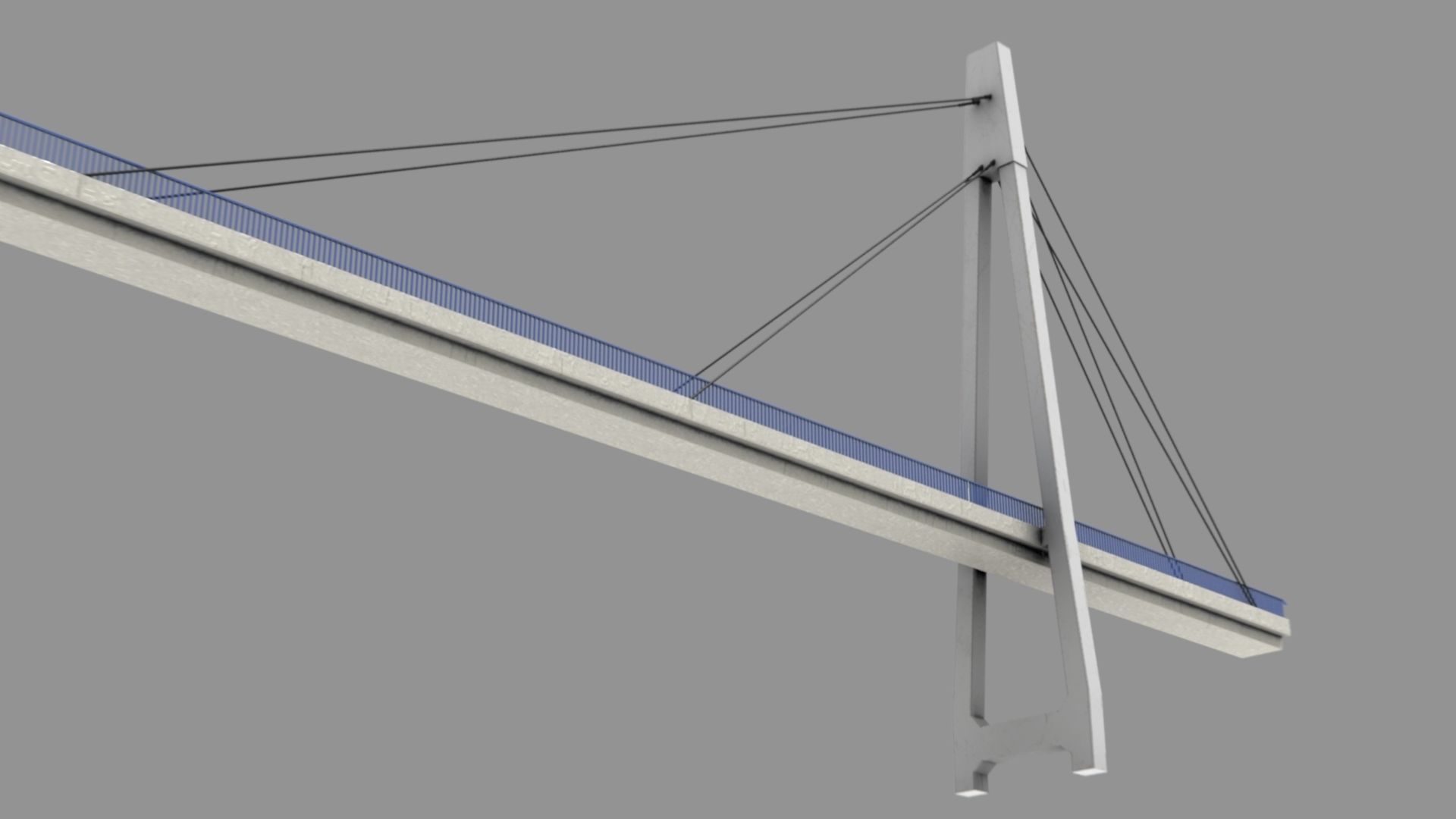 Footbridge Low-poly 3D model_5